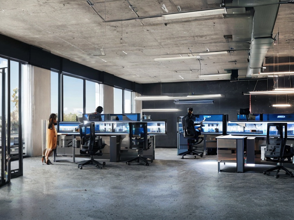 RAW photo, a high-tech workspace with a futuristic AI writing tool interface projected as a hologram, showcasing cutting-edge AI technology in 2024, illuminated with soft blue ambient lighting, 8k UHD resolution, high-quality, film grain, Fujifilm XT5